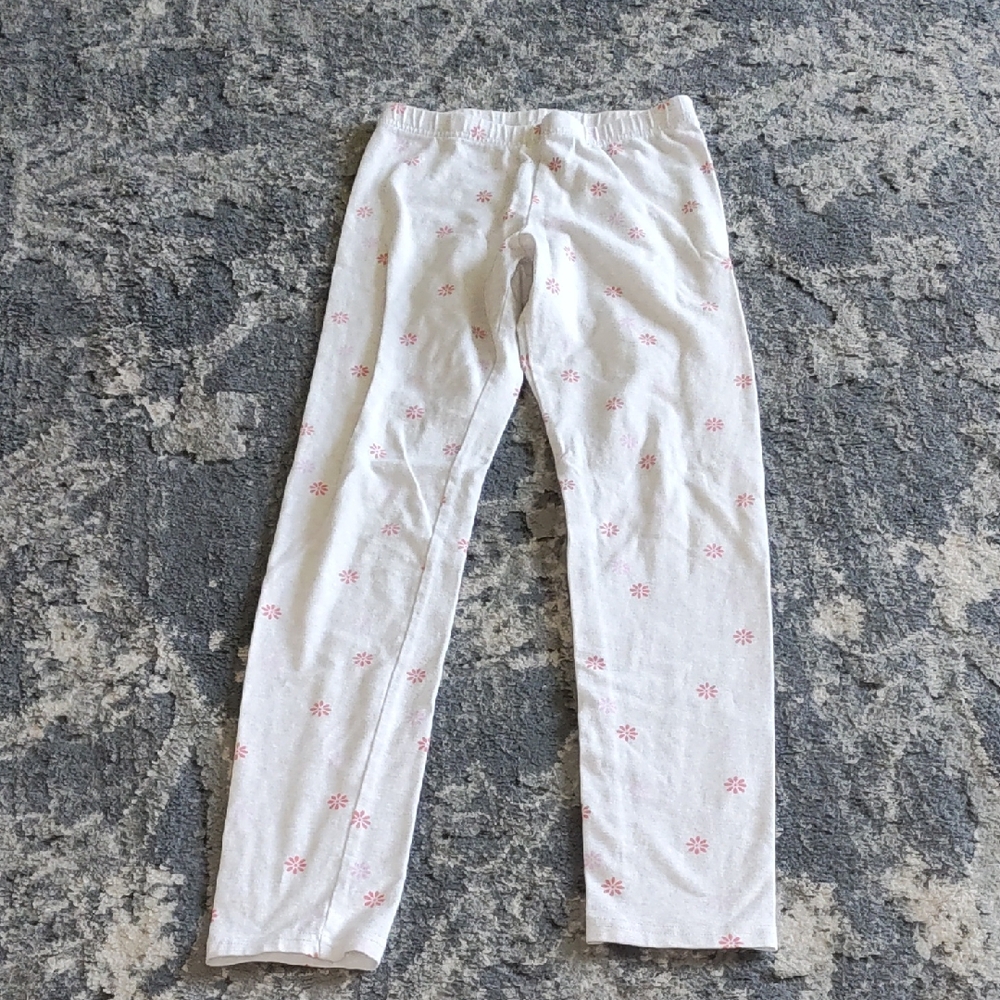 Old Navy White Leggings with Pink Floral Accents